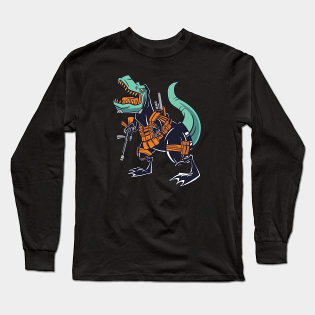 Military T-Rex Long Sleeve T-Shirt by JFDesign123